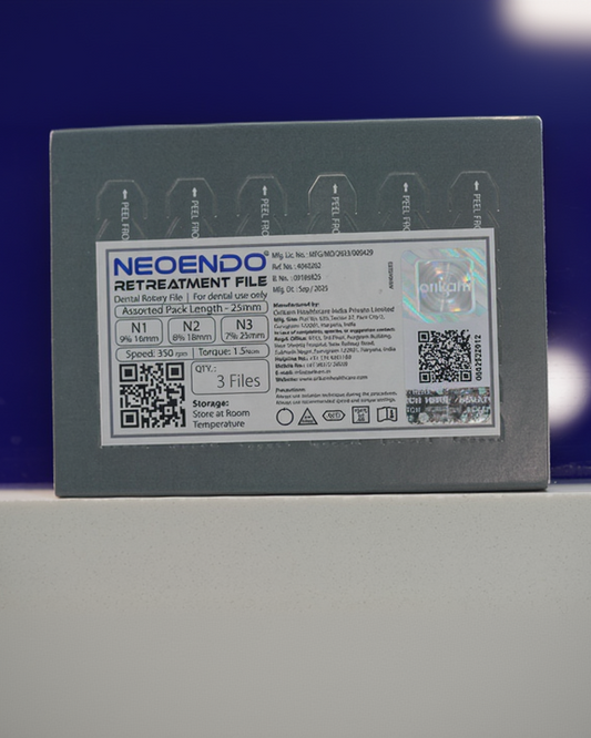 Neoendo Retreatment- N1 (30/9%/16mm), N2 (25/8%/18mm), N3 (20/7%/25 mm)
