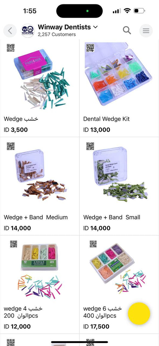 wood wedge 6 color 400 pcs